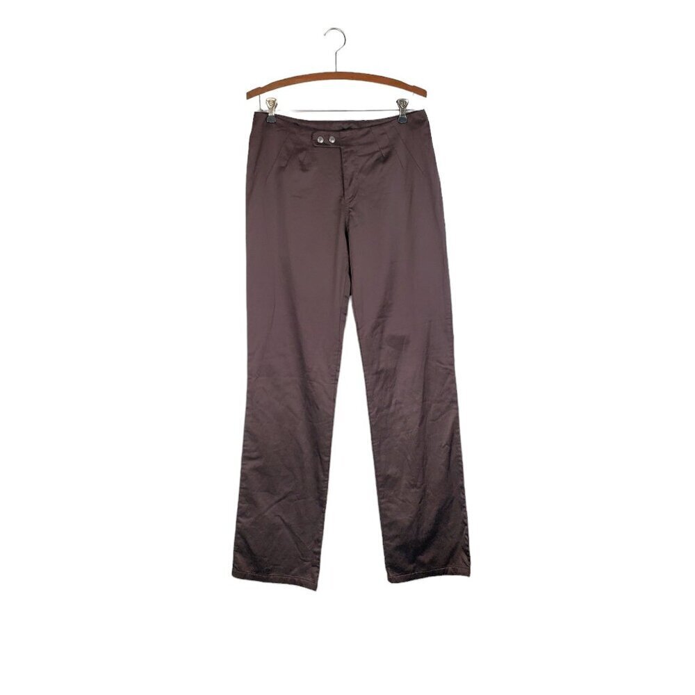 Legatte Jeans Straight Leg Pants Brown Sateen Mid Rise Womens III Size Large